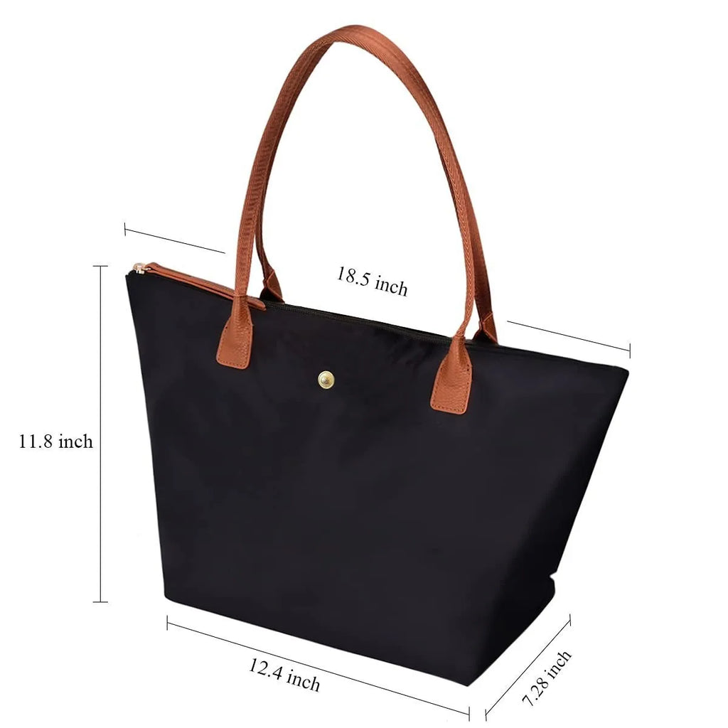 Sac tote classique pour femme de haute qualité, grande capacité, en nylon imperméable et pliable, idéal pour un usage quotidien