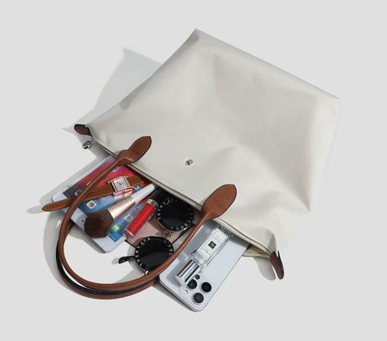 Sac tote classique pour femme de haute qualité, grande capacité, en nylon imperméable et pliable, idéal pour un usage quotidien